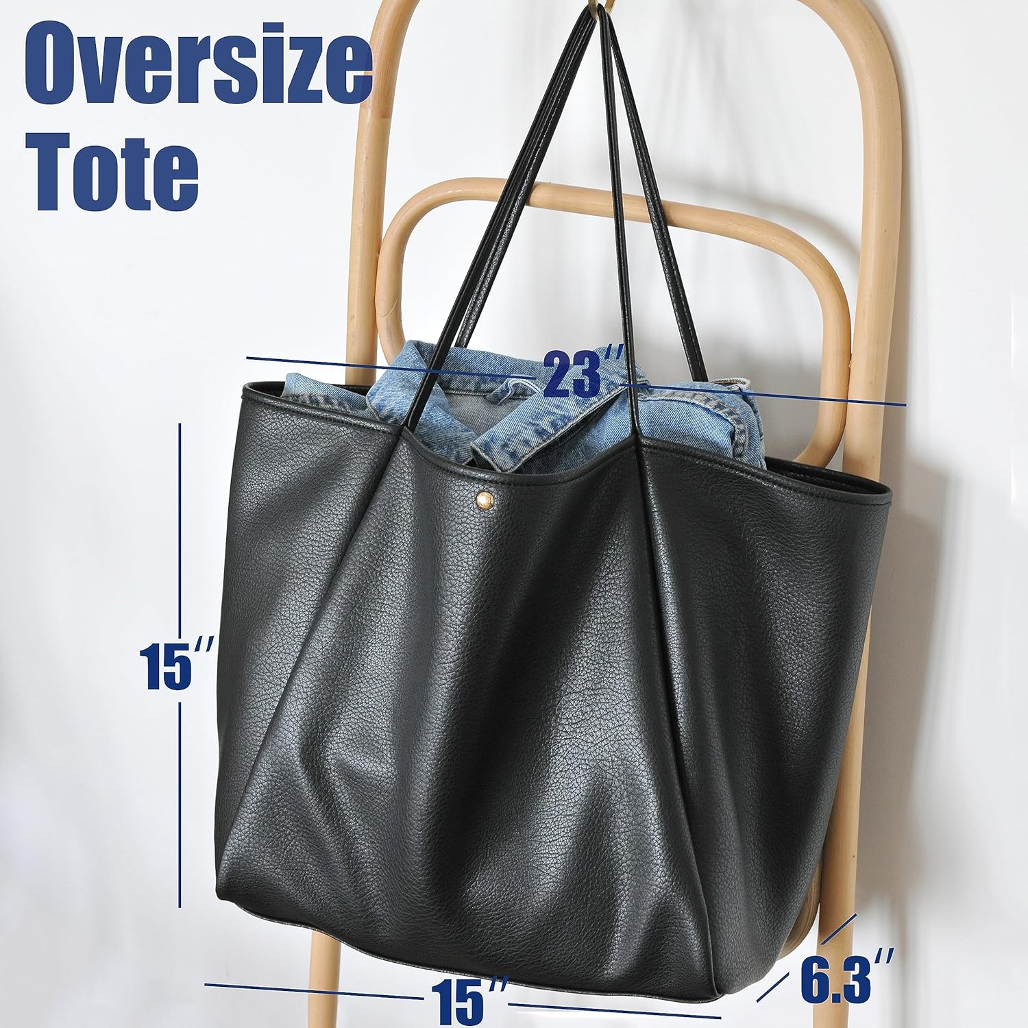 Oversize Pu Leather Tote Women