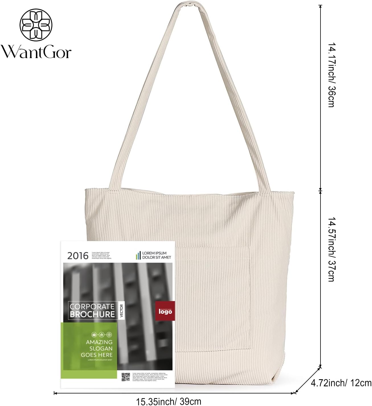 WantGor Women Corduroy Tote Bag
