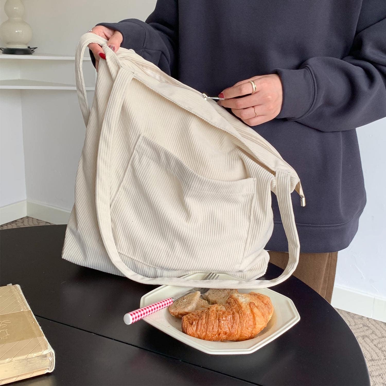 WantGor Women Corduroy Tote Bag