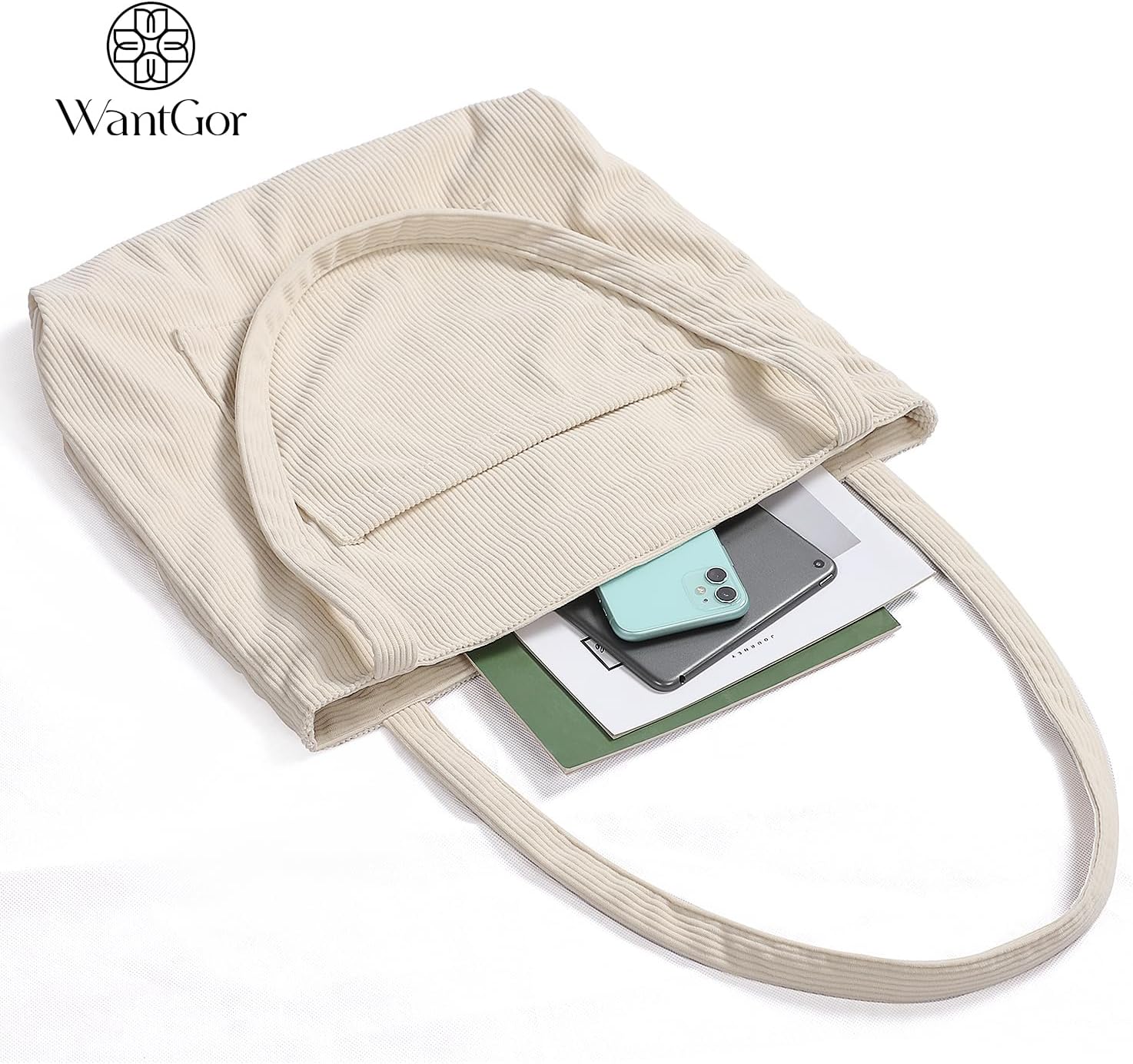 WantGor Women Corduroy Tote Bag