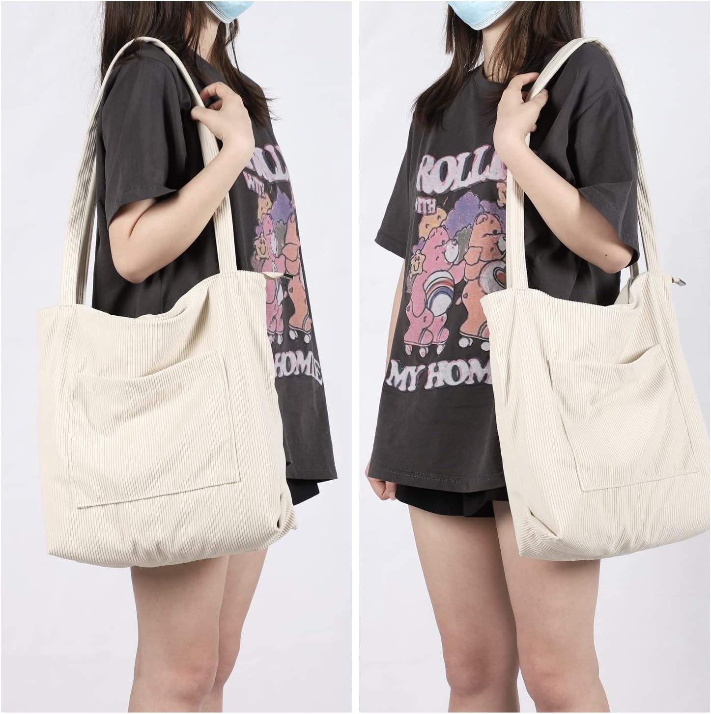 WantGor Women Corduroy Tote Bag