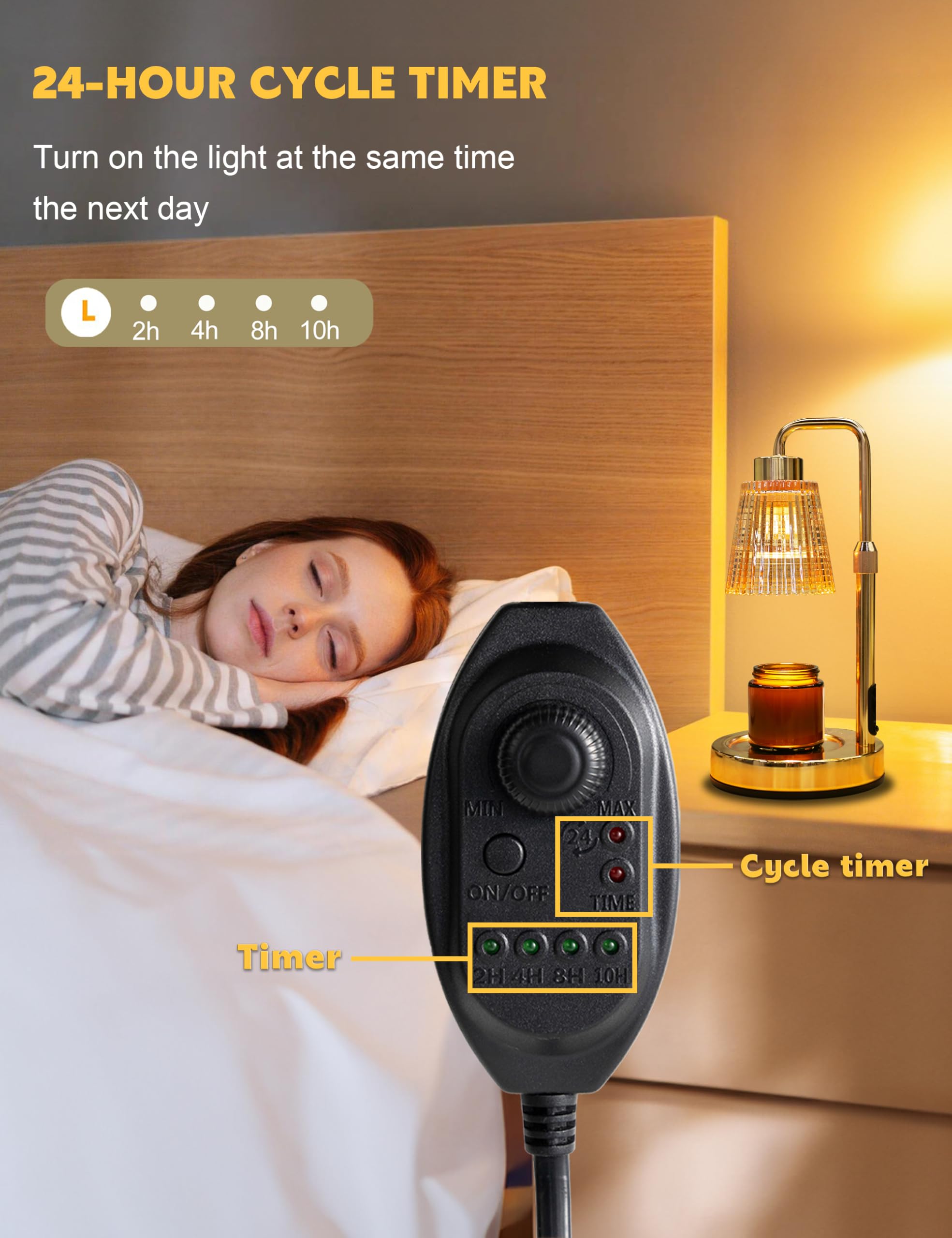 Candle Warmer Lamp with Timer Dimmable