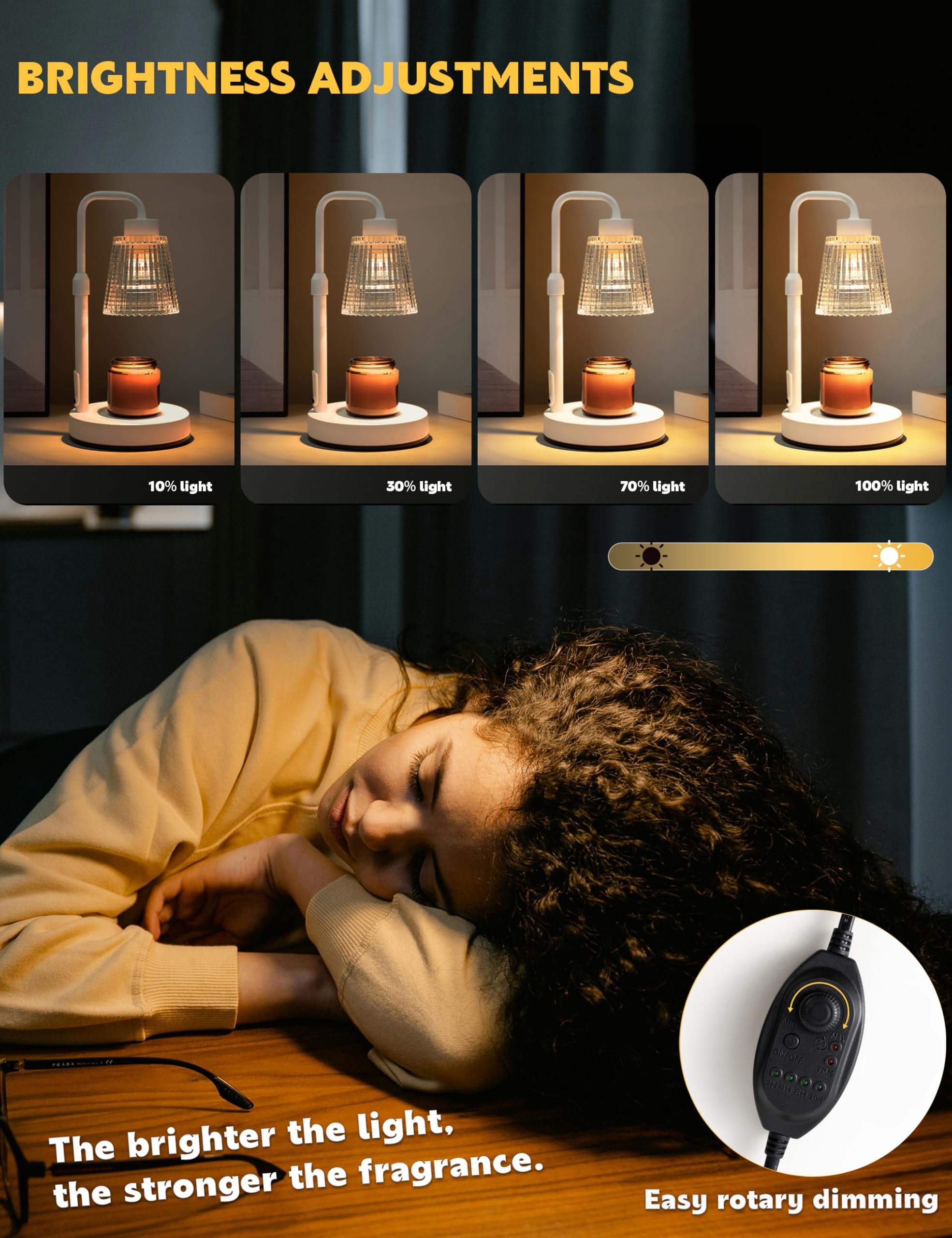 Candle Warmer Lamp with Timer Dimmable