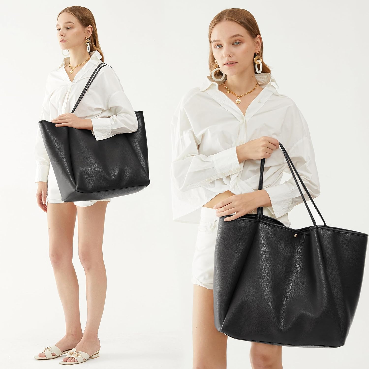 Oversize Pu Leather Tote Women