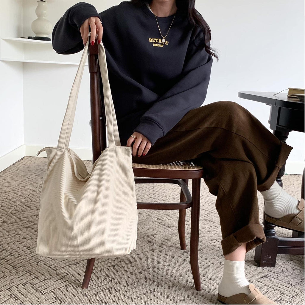 WantGor Women Corduroy Tote Bag
