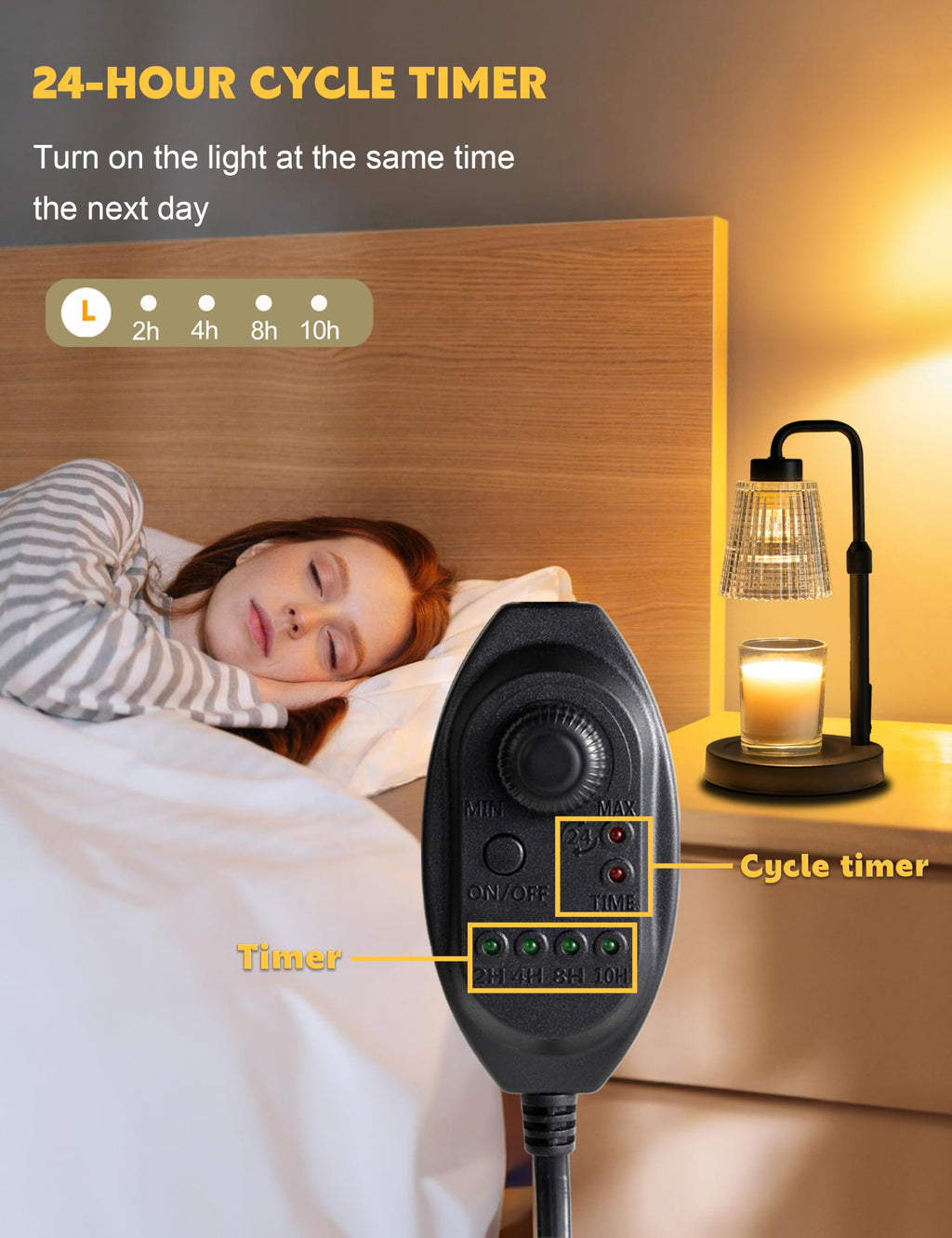 Candle Warmer Lamp with Timer Dimmable