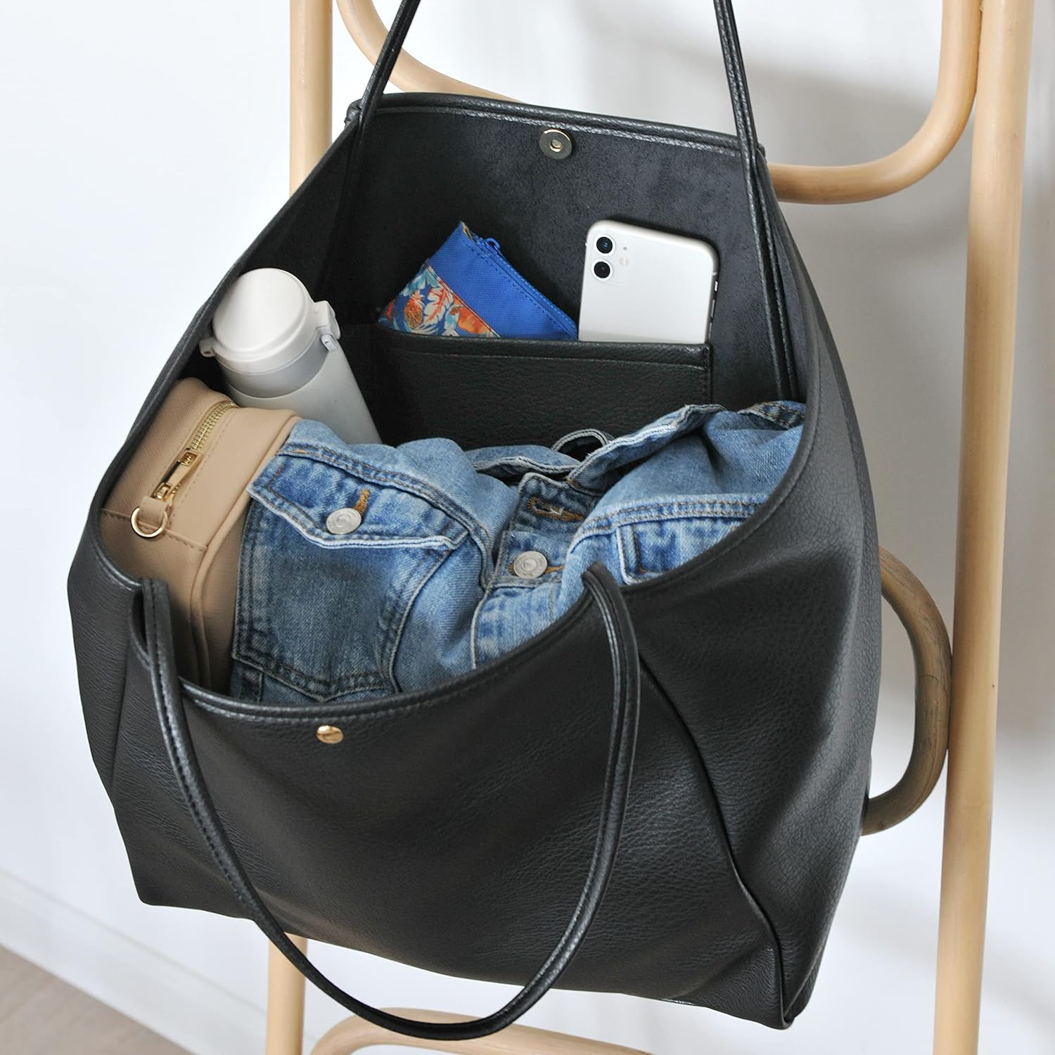 Oversize Pu Leather Tote Women
